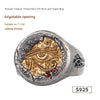 Pharaoh's Treasure Silver Inlaid Copper Ring Horus Eye
