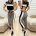 Fashion Women Sets Short Sleeve Tops High Waist Pant Douson Odeh