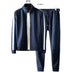 Men's Casual Fleece Padded Coat Trousers Suit