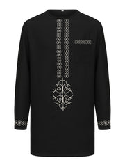 Men's Casual Long Sleeve Ethnic Style Traditional Clothing Suit