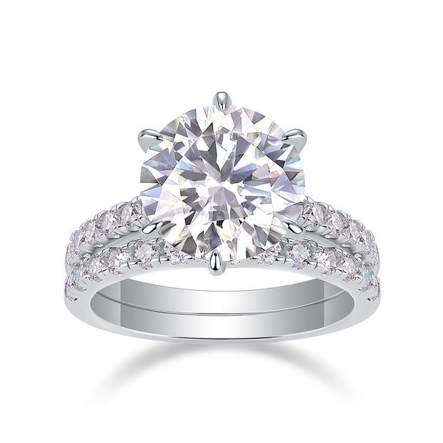 Arrange Large Diamond Rings Luxuriously And Fashionably Set With Moissanite Silver Rings