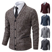 Casual Fleece-lined Cardigan Long Sleeve Youth Stand Collar Sweater Men's Cardigan Coat