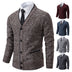 Casual Fleece-lined Cardigan Long Sleeve Youth Stand Collar Sweater Men's Cardigan Coat