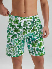 Hawaii Men's Beach Shorts Tropical Plant 3D Printing