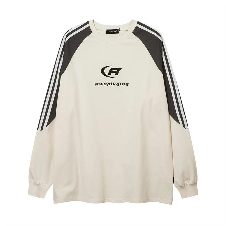 Letter Embroidered Long Sleeve T-shirt Men Douson Odeh