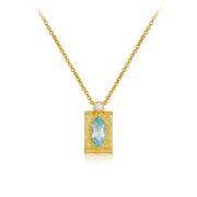 925 Sterling Silver Topaz Necklace