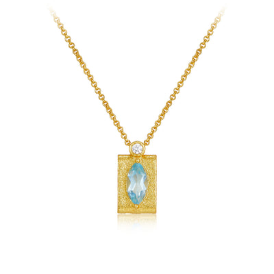 925 Sterling Silver Topaz Necklace