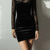 Elegant Sheath Banquet Evening Gown Long-Sleeve Dress
