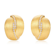 Frosted Brushed Geometric Ear Studs Women