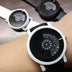 Turntable personality fashion watch fashion simple watch Korean version of the concept quartz watch belt student couple table Douson Odeh