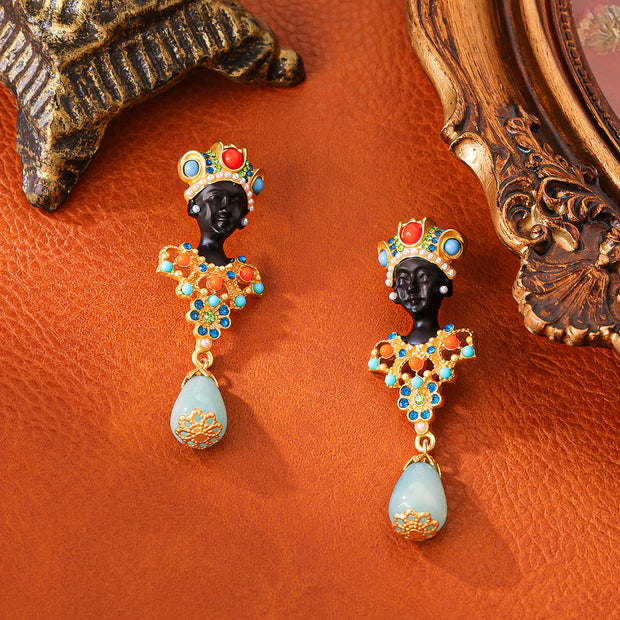 Egyptian-shaped Colored Glaze Brooch Ethnic Style Jewelry