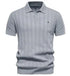 Ribbed Knit Polo Shirt for Men Douson Odeh