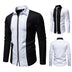 Color Block Zipper Design Plus Size Long Sleeve Shirt