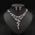 Bridal Necklace Ear Stud Color Zircon Necklace Suit Wedding Dress Wedding Earring Accessories