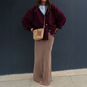 Minimalist Long Sleeve Senior Coat Sweater Women's Clothing