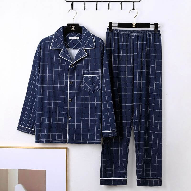 Mens Minimalist Long Sleeve Loungewear Pajamas