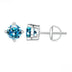S925 Sterling Silver Green Four-claw Moissanite Stud Earrings