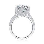 Luxury Fashion Large Diamond Ring Moissanite Silver Ring