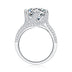 Luxury Fashion Large Diamond Ring Moissanite Silver Ring