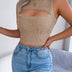 Fashion Tops Summer Hollow Out Sleeveless Top Cropped Knitted Tank Women Clothes Douson Odeh