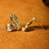 18K Golden Butterfly Ear Studs Yellow Leaf Ear Studs Personalized Minority