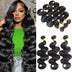 Human Hair Bundles 20 22 24 Inch Body Wave Bundles Human Hair 100% Unprocessed Brazilian Virgin Hair Quick Weave Bundles Human Hair 3 Bundles Deals Real Human Hair Extensions Natural Black Douson Odeh