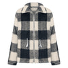 Women's Long-sleeved Plaid Lapel Zipper Plush Coat