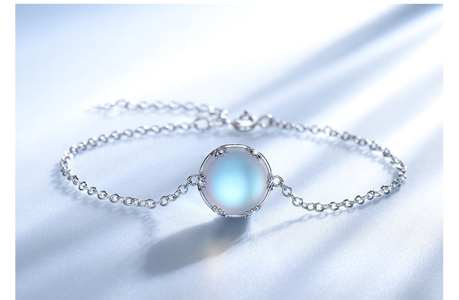 Colorful blue aurora gemstone necklace