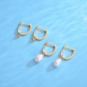 French Style S925 Sterling Silver Natural Pearl Earrings