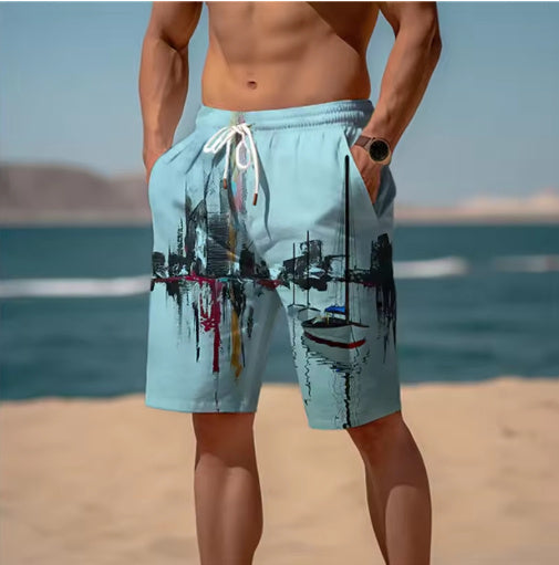 Fashion Personality Men's Tropical 3D Printed Shorts