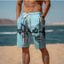 Fashion Personality Men's Tropical 3D Printed Shorts
