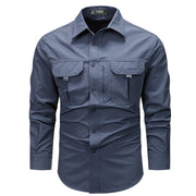 Retro Workwear Shirt Men's Long-sleeved Spring Fashion Brand Casual Overshirt