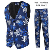 Men's Casual Printing Suit Vest Trouser Suit