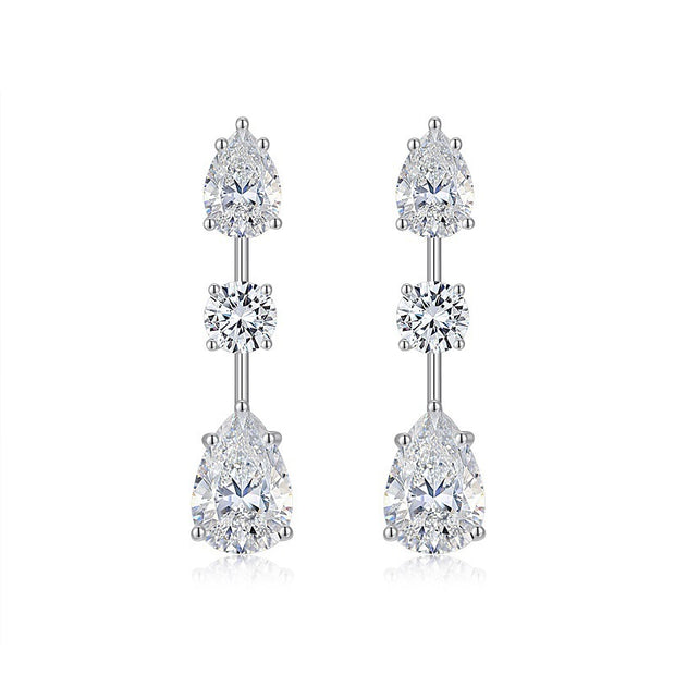 Light Luxury Long Earrings 925 Sterling Silver Moissanite