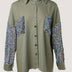 Women'S Long Sleeved Denim Jacket With Sequin Patchwork