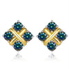 Korean Style S925 Pt950 Gold Plated Geometric Moissanite Stud Earrings