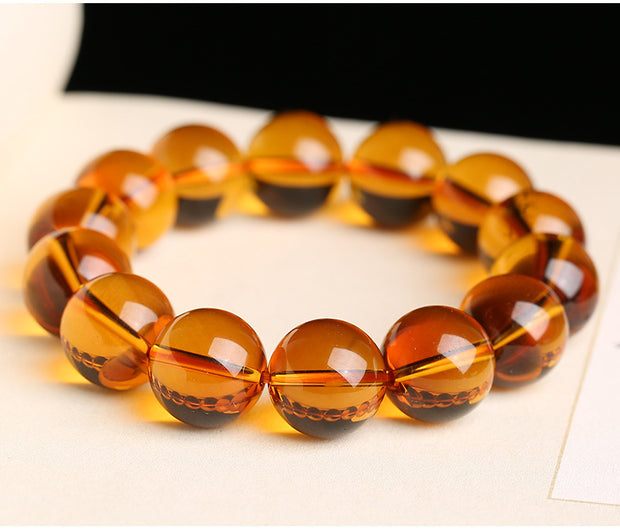 Female Kumquat Yellow Pixiu Natural Crystal Bracelet For Men And Women