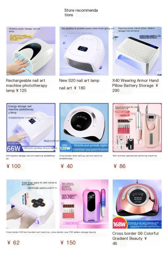 X20 Wireless Nail Lamp with Rechargeable Lithium Battery Mi tienda