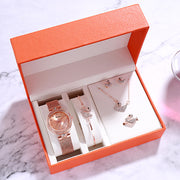 Fashion bracelet necklace ring ladies watch set