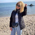 Stand Collar Cotton Jacket With Pockets Fashion Knitted Stitching Zipper Coat Winter Warm Tops For Women Douson Odeh
