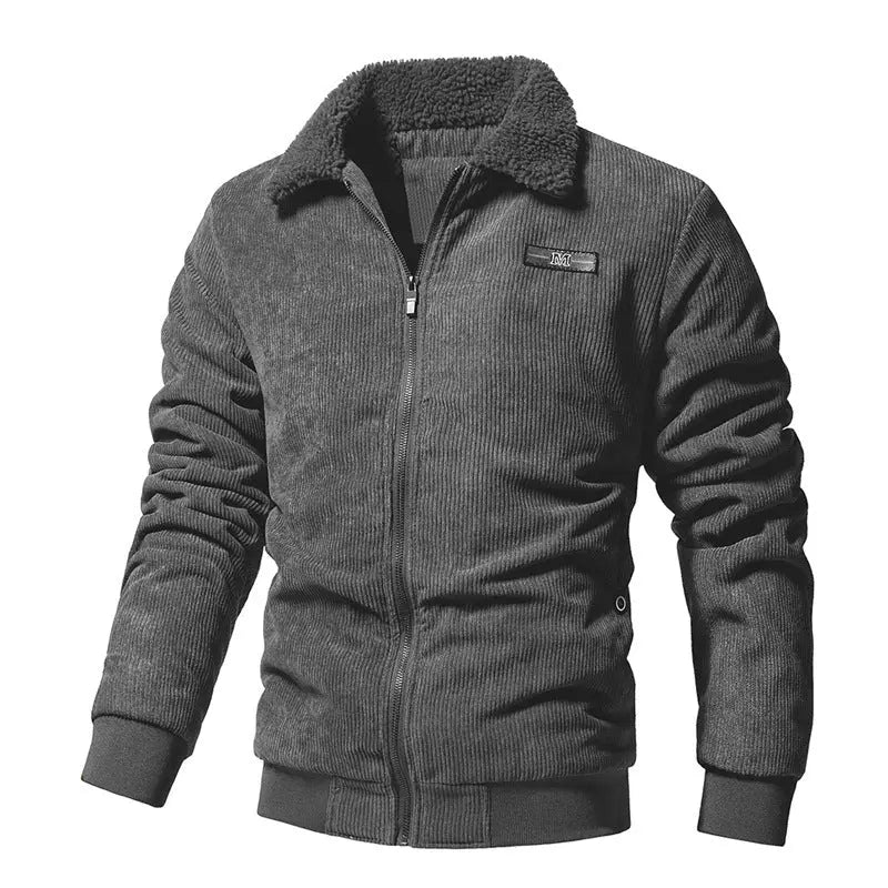 Corduroy Jacket Padded Lapel Coat Men Douson Odeh