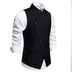 Solid Color European Size Oblique Placket Single-breasted Men's Suit Vest