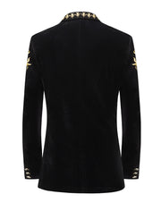 Art Examination Dress Velvet Black Suit Coat