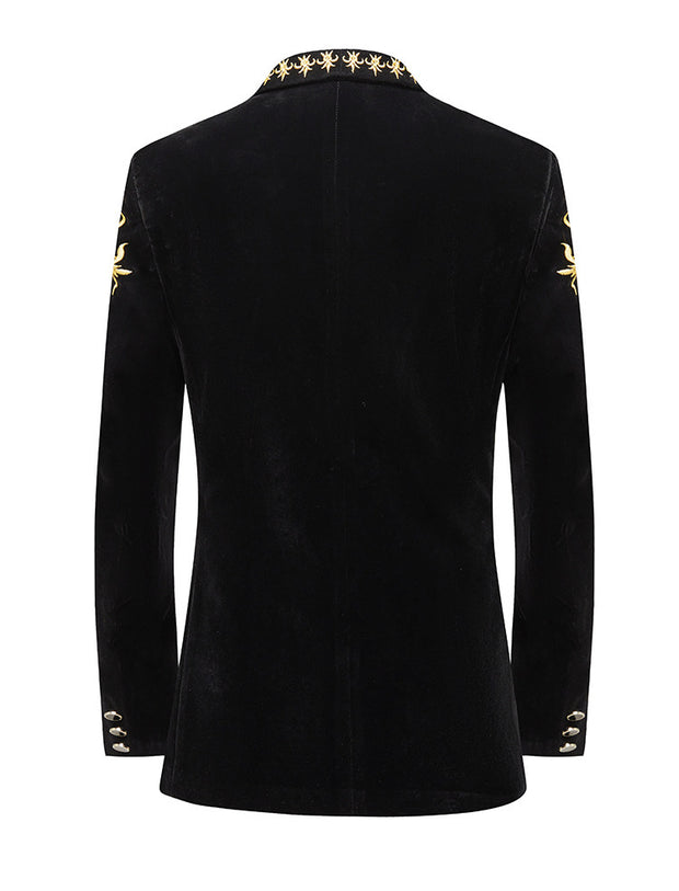 Art Examination Dress Velvet Black Suit Coat