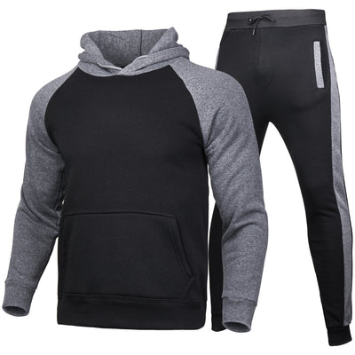 Sports Set Men's Sweater Suit With Hood Loose Pants