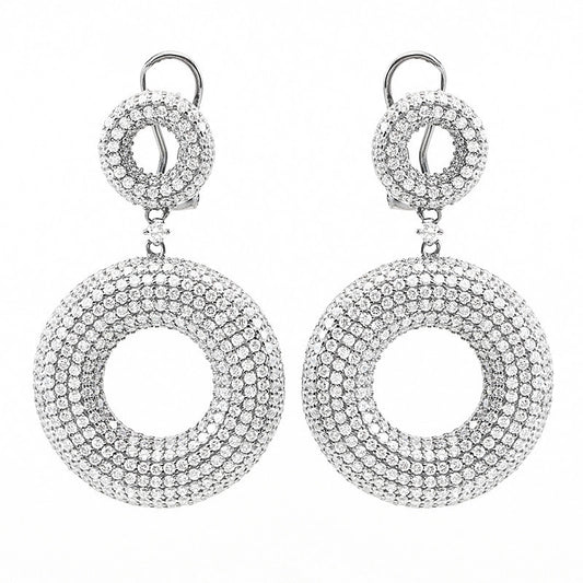 S925 Silver Zircon Eardrops European And American