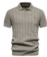 Ribbed Knit Polo Shirt for Men Douson Odeh