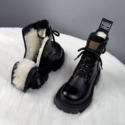 Fur Integrated Thick Bottom Female Winter Fleece-lined Cotton Boots