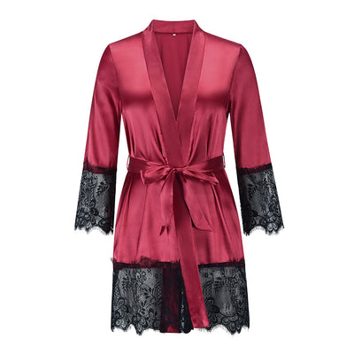 Pajama dress long-sleeved lace gown