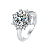 S925 Sterling Silver Wedding Ring Luxury Light Luxury Flower Ring High Carbon Rhinestone Ring
